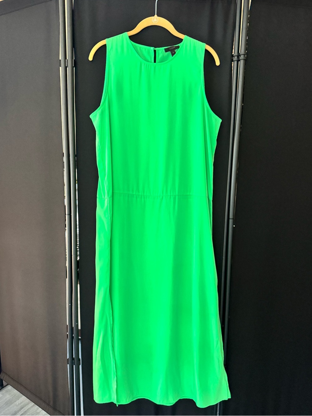 J. Crew Neon Green Sleeveless Maxi Dress